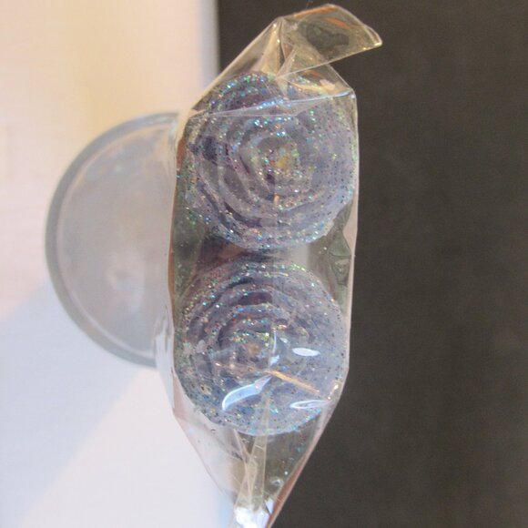 1 Pair, 8" Bees Wax Desiger Candles, Gray w/ Glitter, Handmade, Organic - Picture 3 of 5